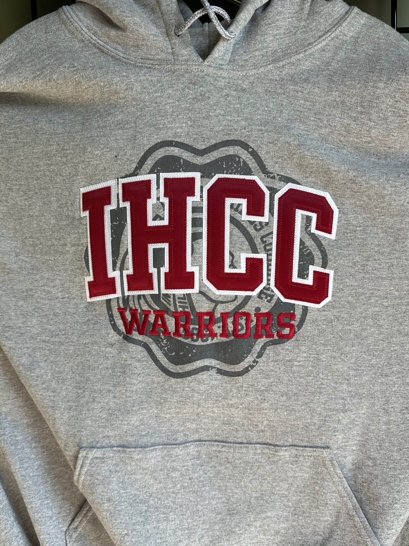Full IHC Warriors gray appliqué hoodie