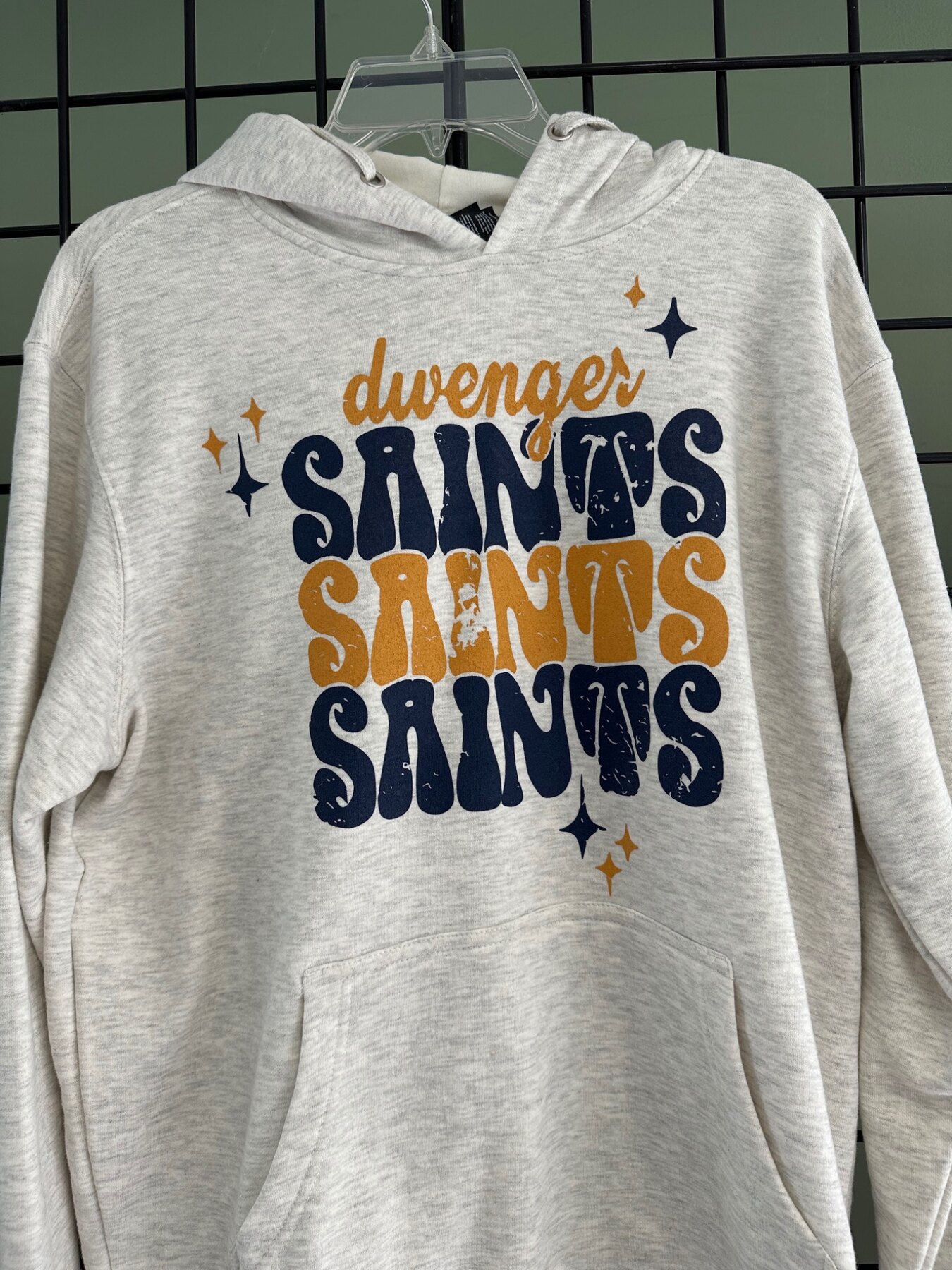 Dwenger Saints screen printed spirit-wear hoodie