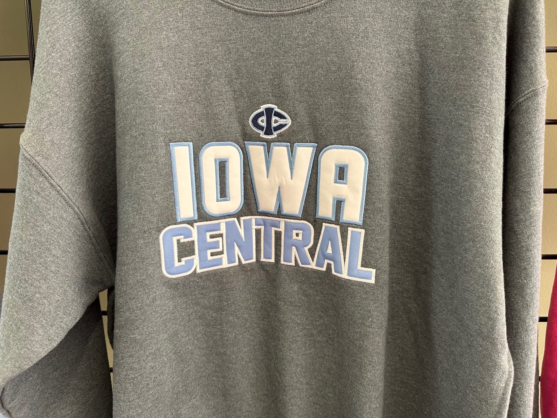 Iowa Central appliqué and embroidery detail